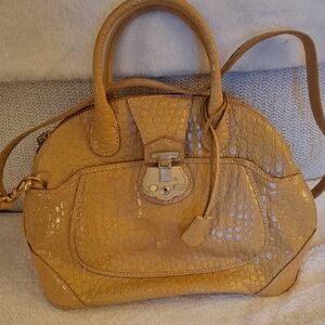 Talbots Buttery Scotch Yellow Crocodile-Embossed Satchel